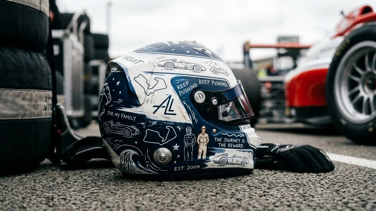 Lindblad’s Hand-Drawn Helmet Marks Emotional F1 British GP Debut A Helmet That Tells a Story